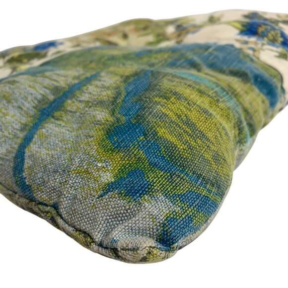 Handmade Multicolor Patchwork Throw Pillow Floral/Paisley Patterns + Button VTG - Picture 6 of 7